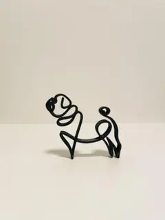 パグ　ラインアートオブジェ