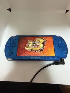 PSP 3000本体 ジャンク品青モンハンソフト