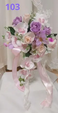 103 ウェディング ブーケ＆ブートニア　フォト婚　インテリアブーケ 　大人婚