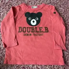 DOUBLE.B クマプリント Tシャツ 90 ロンT ミキハウスダブルビー