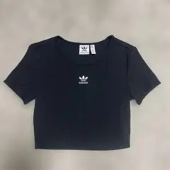 adidas アディダス リブ クロップド Tシャツ ブラック Mサイズのサムネイル