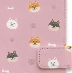 新品未使用★iPhone17promax用ケース柴犬たくさん手帳型ケースピンク