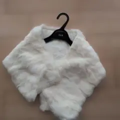 ホワイトファー ストール フリーサイズ　毛皮　ラビット　リアルファー