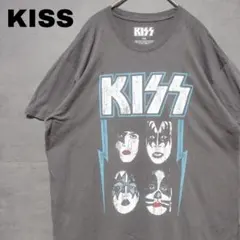 KISS キッス バンドＴシャツ ヴィンテージロゴ 灰色 グレー レディースのサムネイル