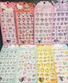8枚 サンリオ ぷっくりシール 立体シール キティ マイメロ クロミ シナモン