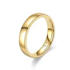 ゴールドメッキ シンプルリング ペアリング 結婚・婚約・プレゼント用　19号