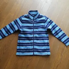 フリースジャケット ストライプ柄 100%ポリエステル