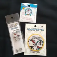 ドラえもん＆ハローキティ パンドクリップ デコシール ワッペン