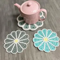 ディジーポットマット＆コースターグリーン系