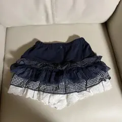 ネイビー フリル付きズボンスカート サイズ130