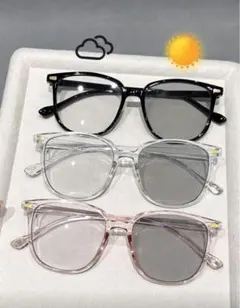 偏光レンズ サングラス メガネ クリアピンク