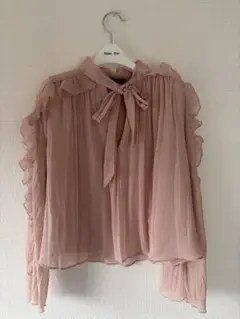 ZARA リボンフリルブラウス