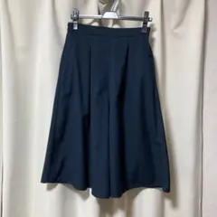 ネイビー キュロットスカート フレアスカート ひざ丈