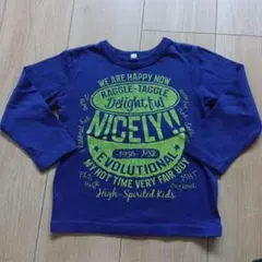 長袖カットソー ネイビー プリント入りb