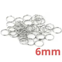 【6mm 約250個】二重カン 丸カン 二重丸カン 金具 シルバー パーツ