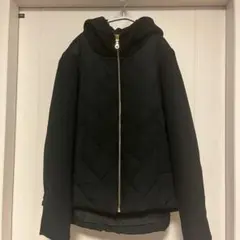 ブラック キルティングジャケット フード付き