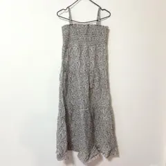 花柄キャミワンピース　M シャーリング　ロングワンピ　ふんわり可愛い　夏コーデ
