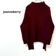 【Jeanneberry】M 長袖ニットセーター　レッド　レディース　38