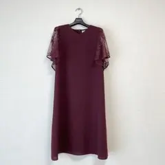 【新品未使用】AIMER 袖レース パーティードレス