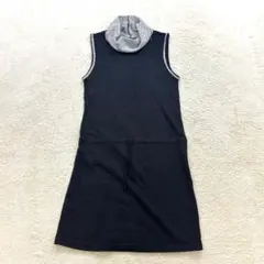 ジエンポリアム【F】黒系 ハイネック ノースリーブワンピース ウエスト紐 春秋のサムネイル