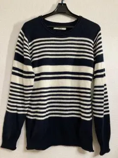 ikka ストライプニットセーター M