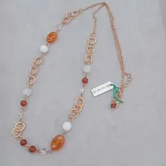 ネックレス　天然石　レッドアゲート　真鍮