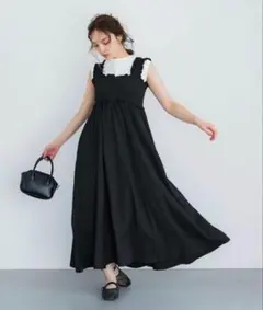 coca シャーリング キャミワンピース ブラック L