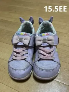 MOONSTAR ムーンスター　女の子　パープル　うさ耳スニーカー 15.5EE