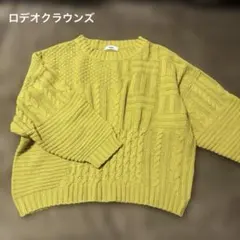 ロデオクラウンズ ワイドボウル　マスタードイエローのニット　セーター