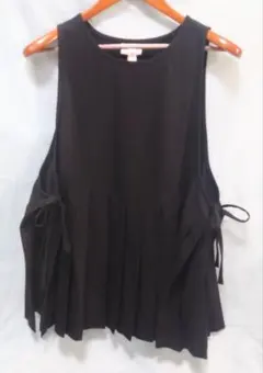 【未使用】imakokoni ブラック プリーツ ノースリーブ チュニック M