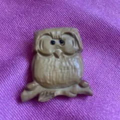 ⭐️最終価格！新品★インド製☆手彫ふくろう ブローチB