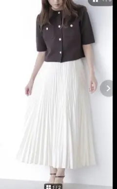 新品未使用✨ナチュラルビューティーベーシック　ランダムプリーツ フレアスカート