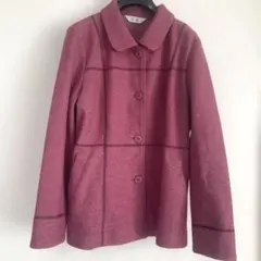 ★美品★里麻ピンク チェック柄 ジャケット Mサイズ