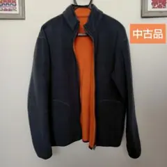 希少紺タグ・old uniqlo リバーシブルフリースジャケット グレーオレンジ