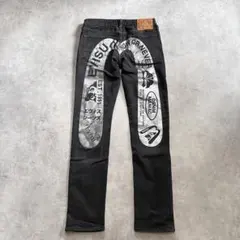 30×34 Evisu 大黒　グラフィックデニム ブラック y2k hiphop