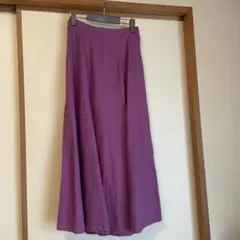 リネン　ロングフレアスカート