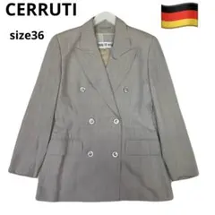 CERRUTI 1881 グレー チェック ダブルブレストジャケット　シルク