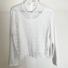 ブラウス 白 M〜L レース オケージョン
