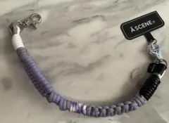 未使用 ÁSCENE パラコード 携帯 ストラップ　パープルxグレー