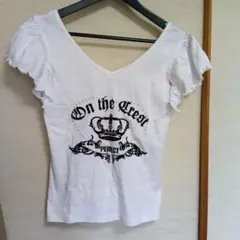 ✨️ タグ付き MAITRESSE Tシャツ Vネック フリル 日本製 Y2K
