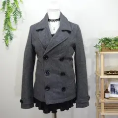 ピーコート グレー ダブルブレスト ウール 平成ギャル y2k 韓国 ナポレオン