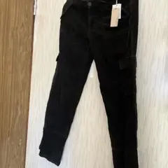 値下げ　コーディロイブラックカーゴパンツ ウエスト64cm
