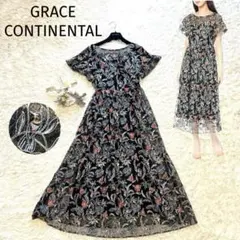 極美品】グレースコンチネンタル ラメ刺繍チュールワンピース