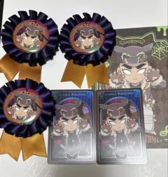 鬼滅の刃 ハロウィン コサージュ風缶バッジ メタリックカード 悲鳴嶼行冥