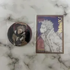 ヒロアカ ホークス 座れ！イス！ 缶バッジ 特典カード セット