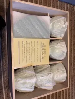 値下げしました　新品未使用　茶菓揃　共箱付　夢窯　古田芳彩　湯呑み小皿5客セット