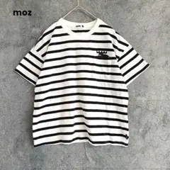 moz　コットン100%　半袖カットソー　ワンポイント　ボーダー　Sのサムネイル