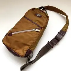 美品] MSPC エムエスピーシー ボディバッグ マスタード／ブラウン 