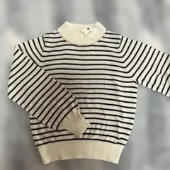 新品　アース　earth ストライプニットセーター　Sサイズ　パール付
