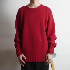 90s POLO by Ralph Lauren ニットセーター レッド/DZ4